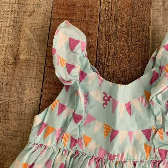 Gymboree girls size 18-24M flutter top blue with flag banners - Picture 3 of 6